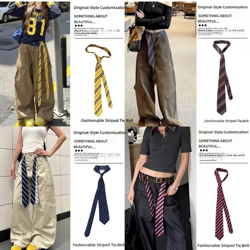 Silk Tie Striped - 2026 South Korea Dongdaemun Striped Tie