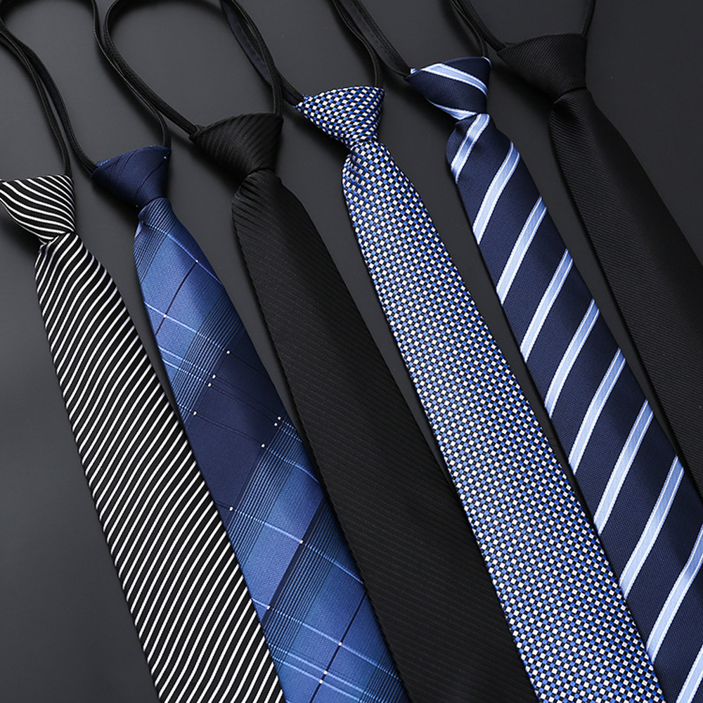 Skinny Tie Men - Elegant 8CM Lazy Ties Blue Black