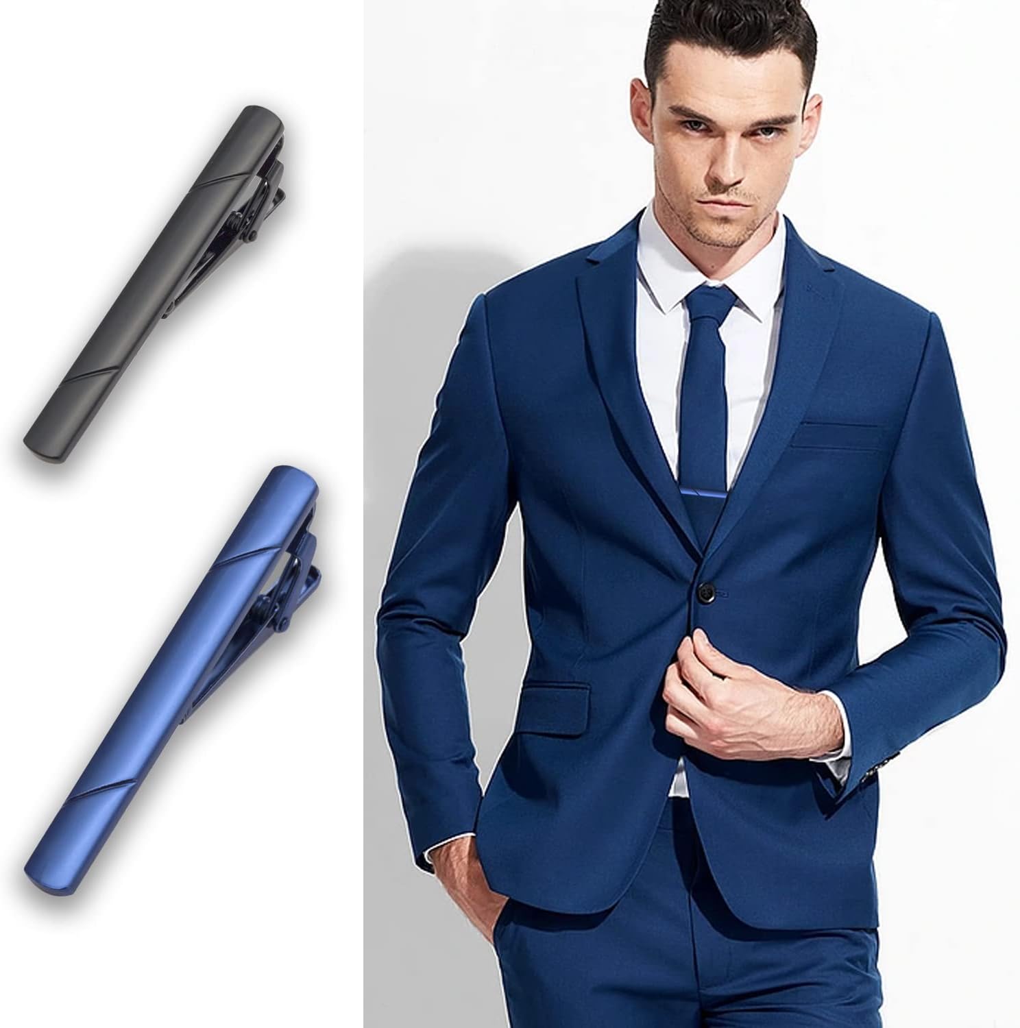 4Pcs Tie Clips for Men with Gi - Tie Clip Silver recensie en prijs
