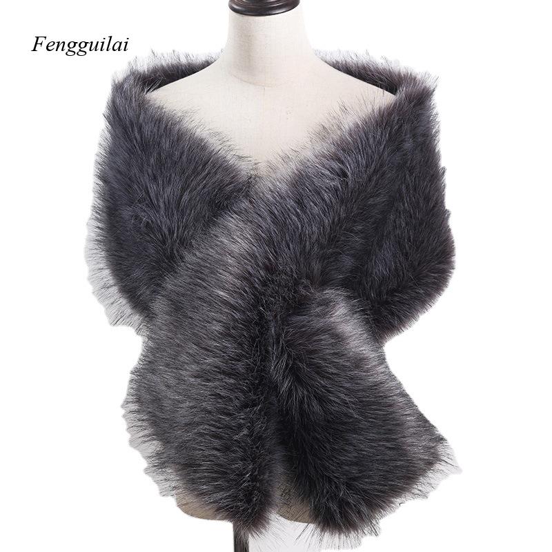 Women's White Faux Fur Shawl B - Stole Wedding Shawl recensie en prijs