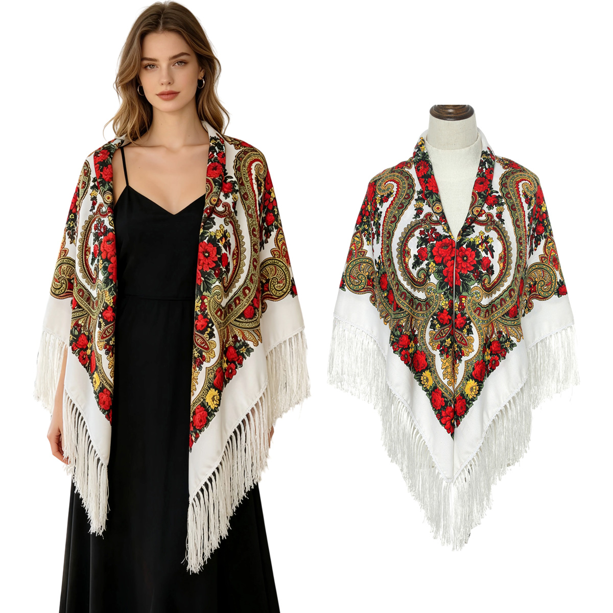 130cm New Russian Square Scarf - Woven Scarf Blanket recensie en prijs