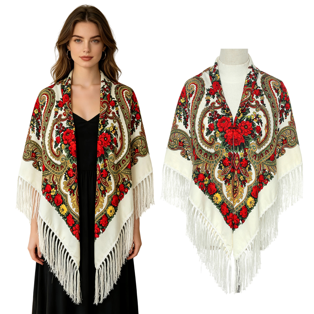 130cm New Russian Square Scarf - Woven Scarf Blanket recensie en prijs