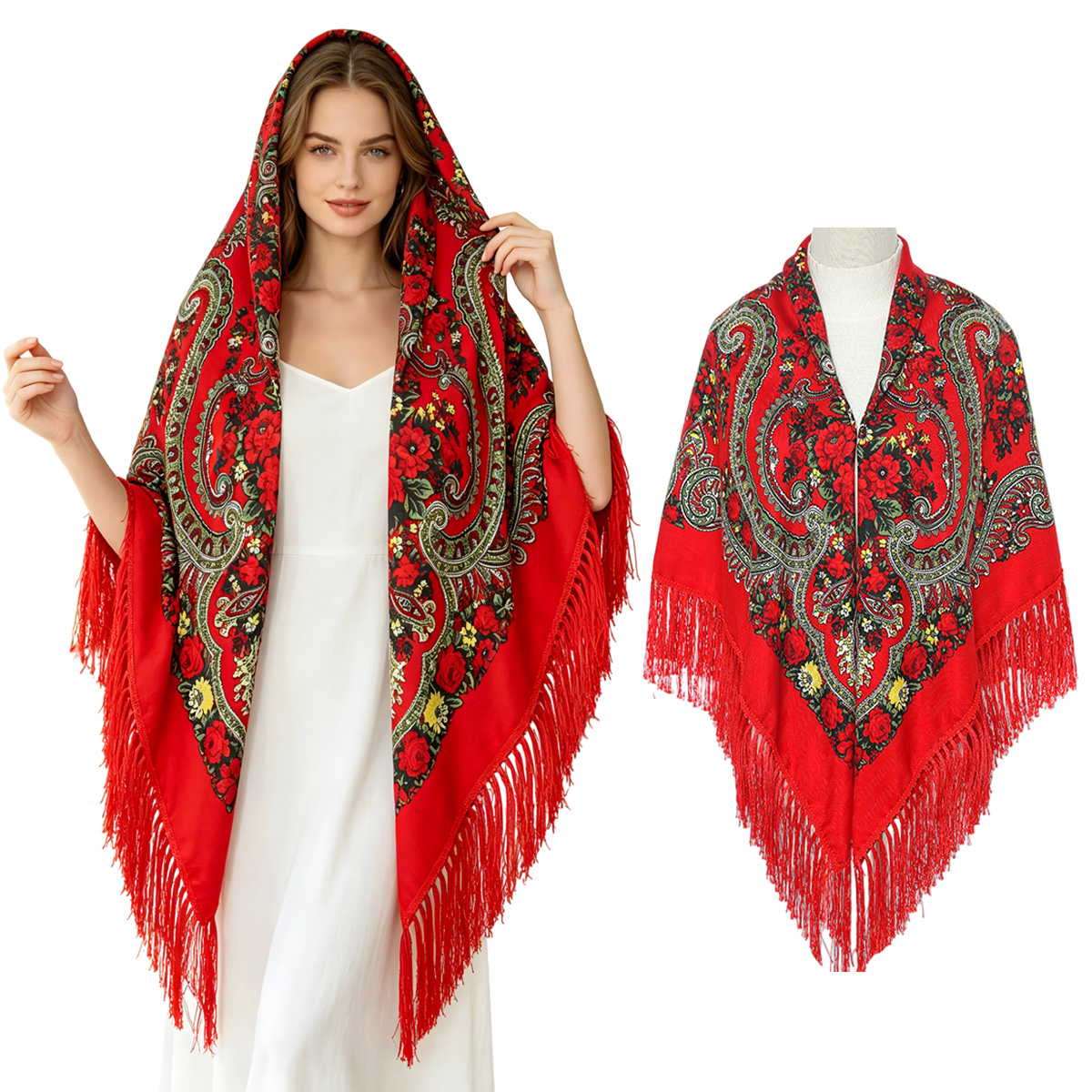 130cm New Russian Square Scarf - Woven Scarf Blanket recensie en prijs