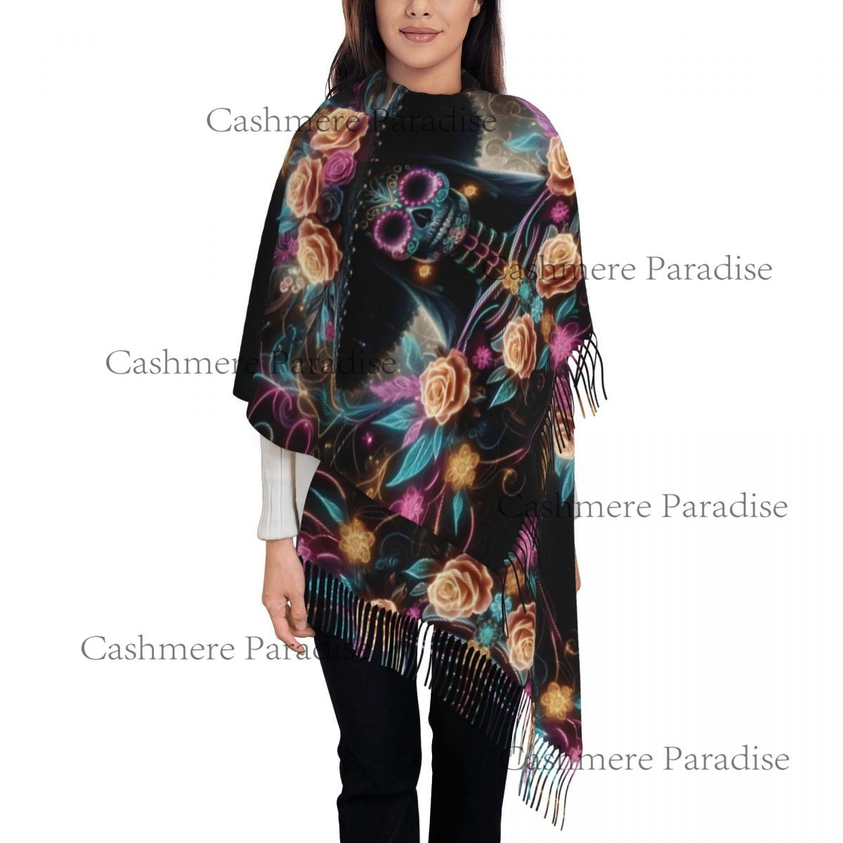Mexico Skull Woman Vintage Sty - Pashmina Wrap Large recensie en prijs