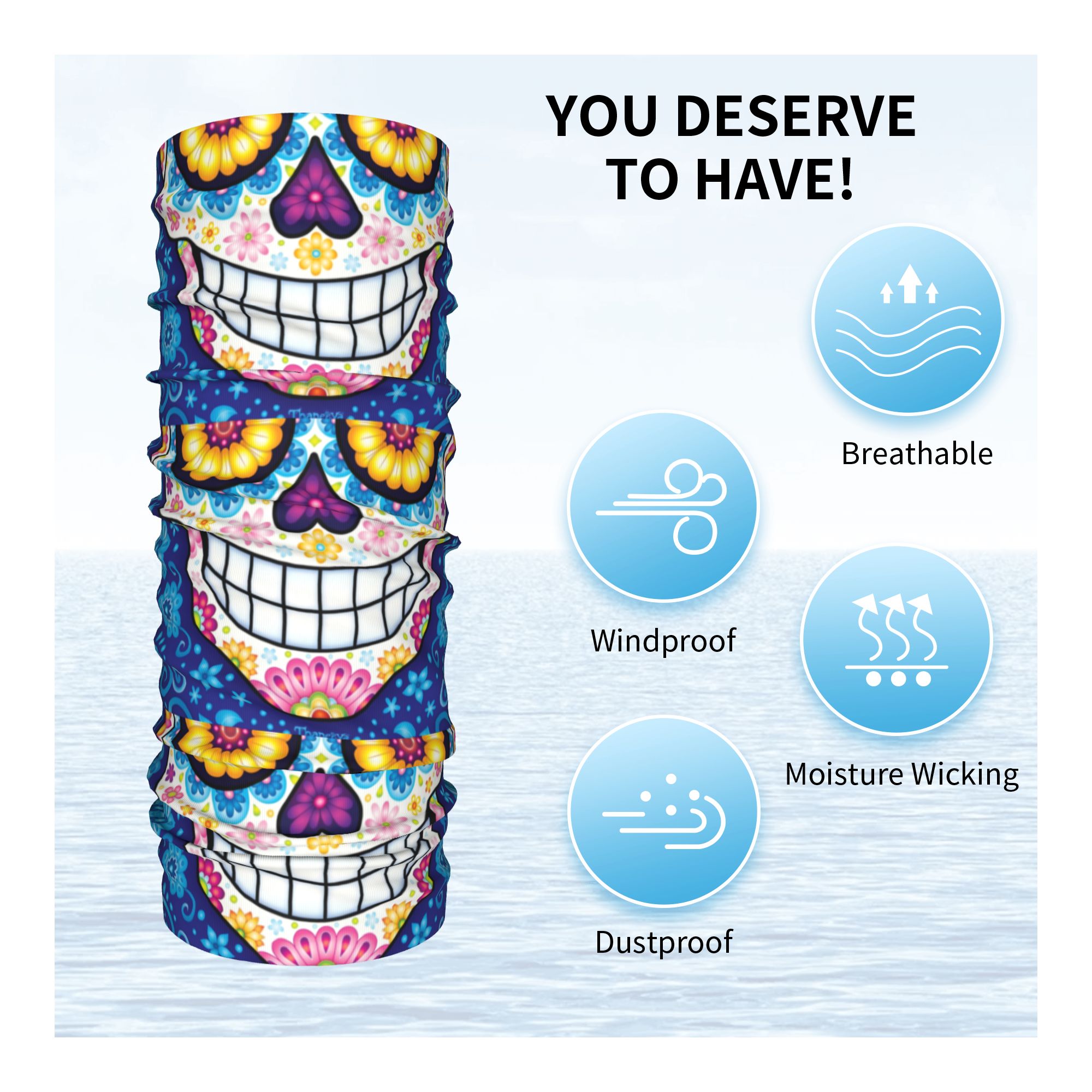 Custom Day Of The Dead Sugar S - Neck Warmer Tube recensie en prijs