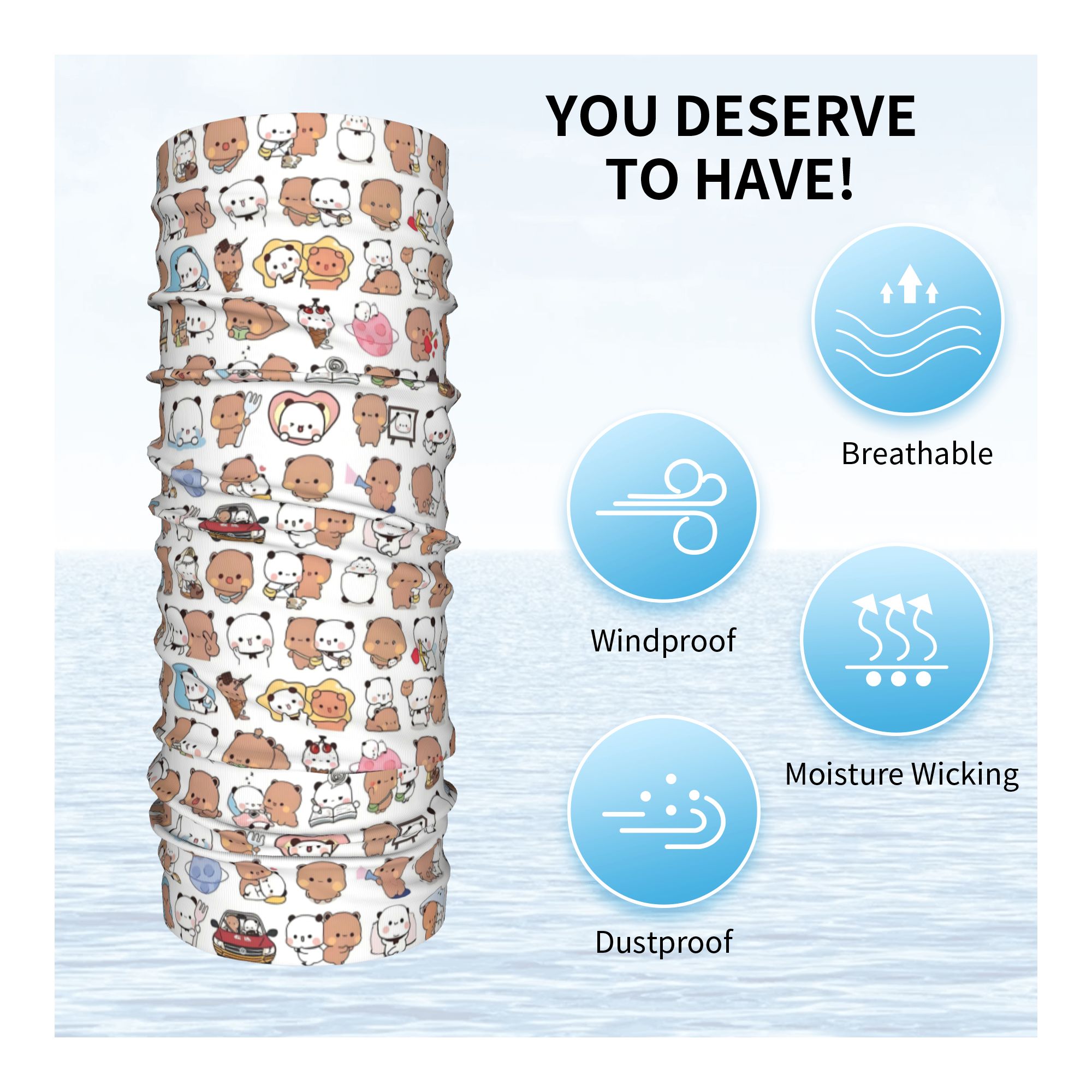 Custom Bear Cartoon Peach And  - Neck Warmer Tube recensie en prijs