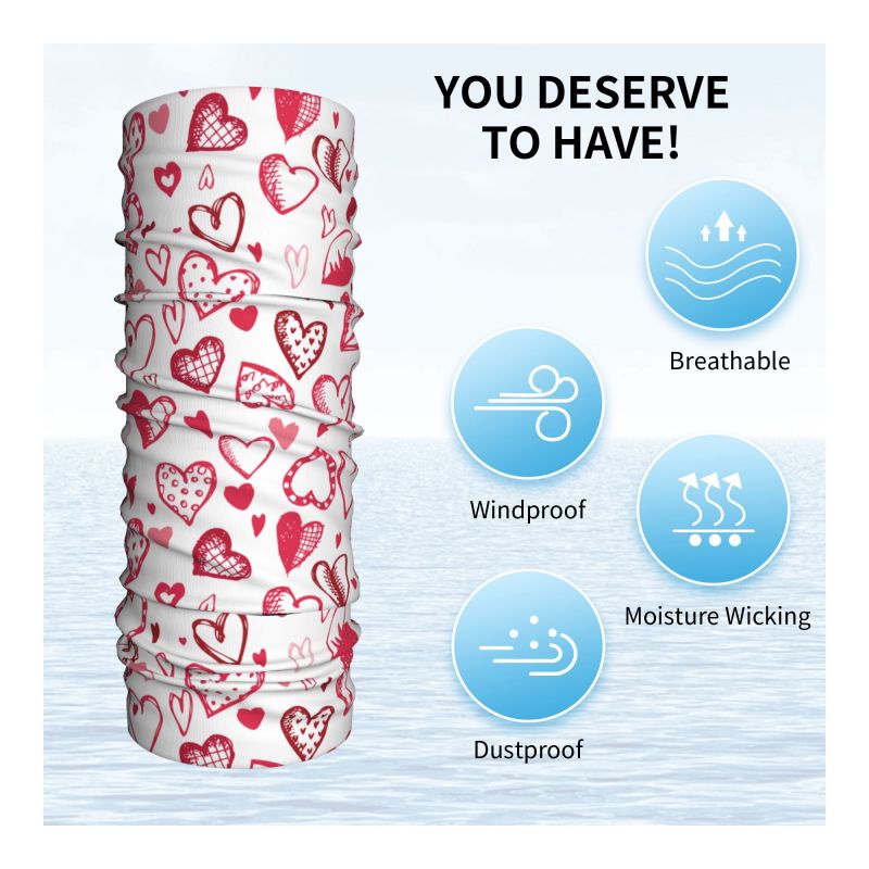 Pink Red Love Hearts Bandana N - Neck Warmer Tube recensie en prijs