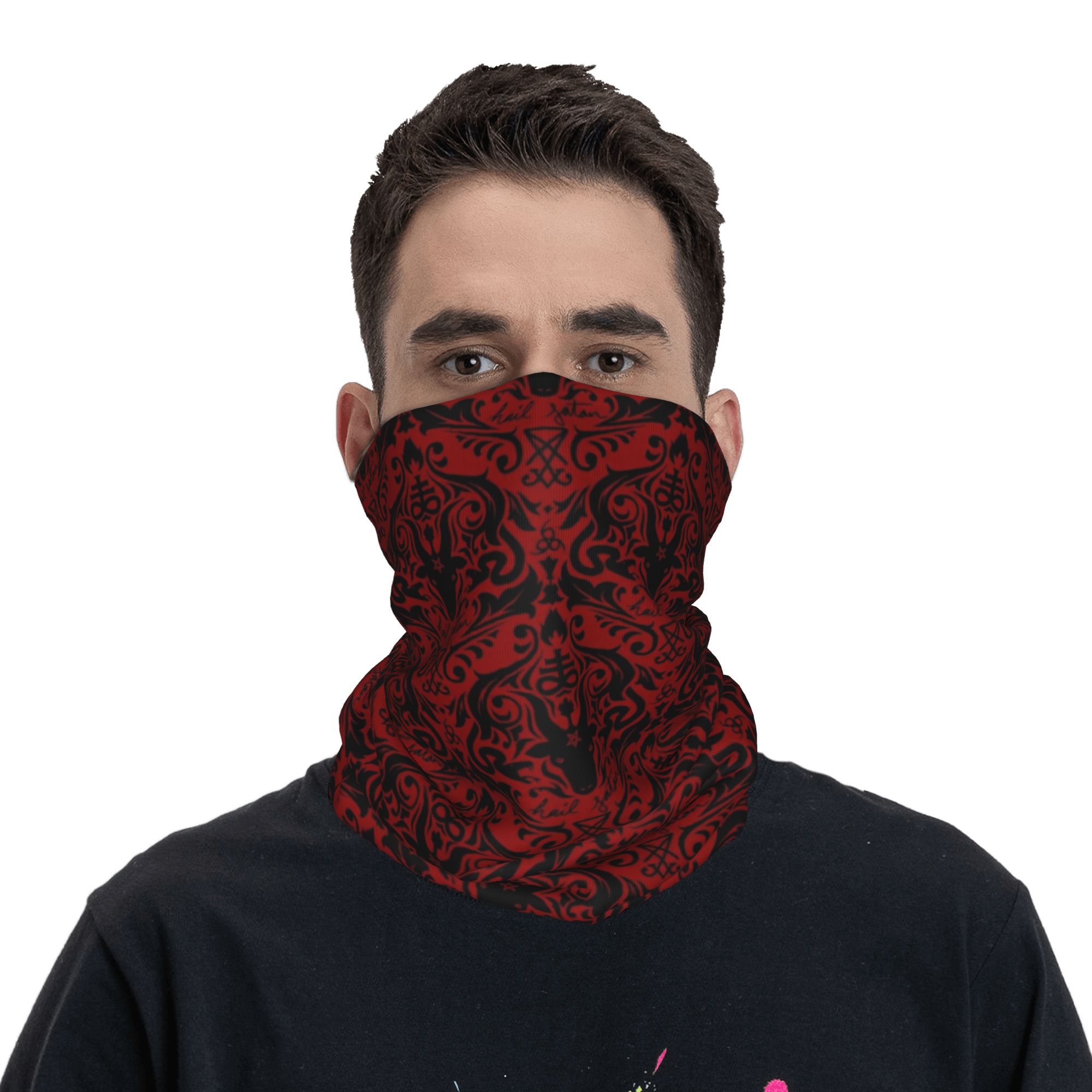 Baphomet Damask Hail Satan Bla - Neck Warmer Tube recensie en prijs
