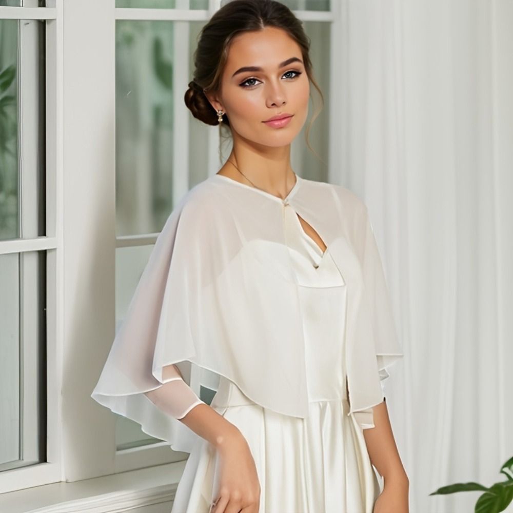 Vintage Sheer Chiffon Capelet  - Stole Wedding Shawl recensie en prijs