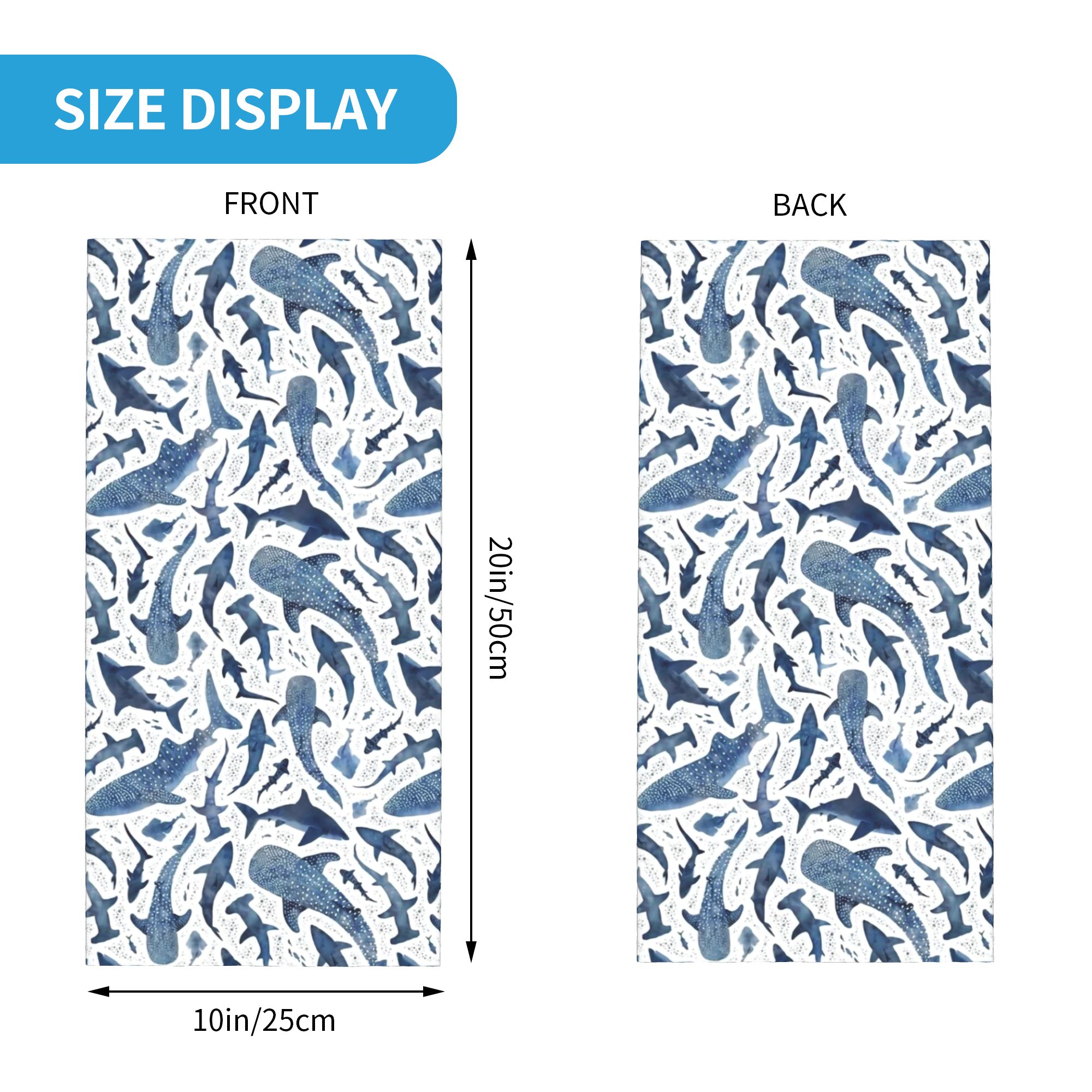 Custom Blue Watercolour Shark  - Neck Warmer Tube recensie en prijs