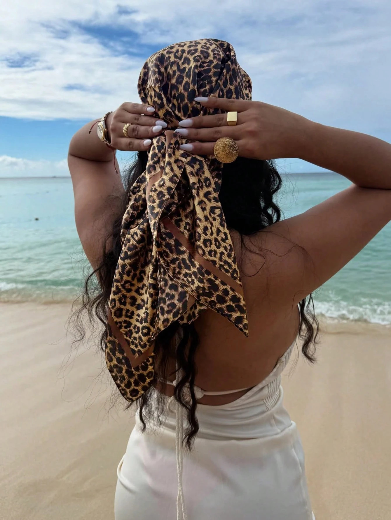 90cm Leopard Print Neckerchief - Head Wrap Turban recensie en prijs
