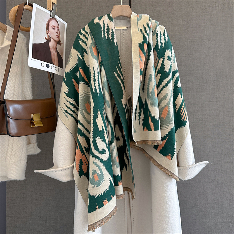 2025 Brand Warm Cashmere Ponch - Woven Scarf Blanket recensie en prijs
