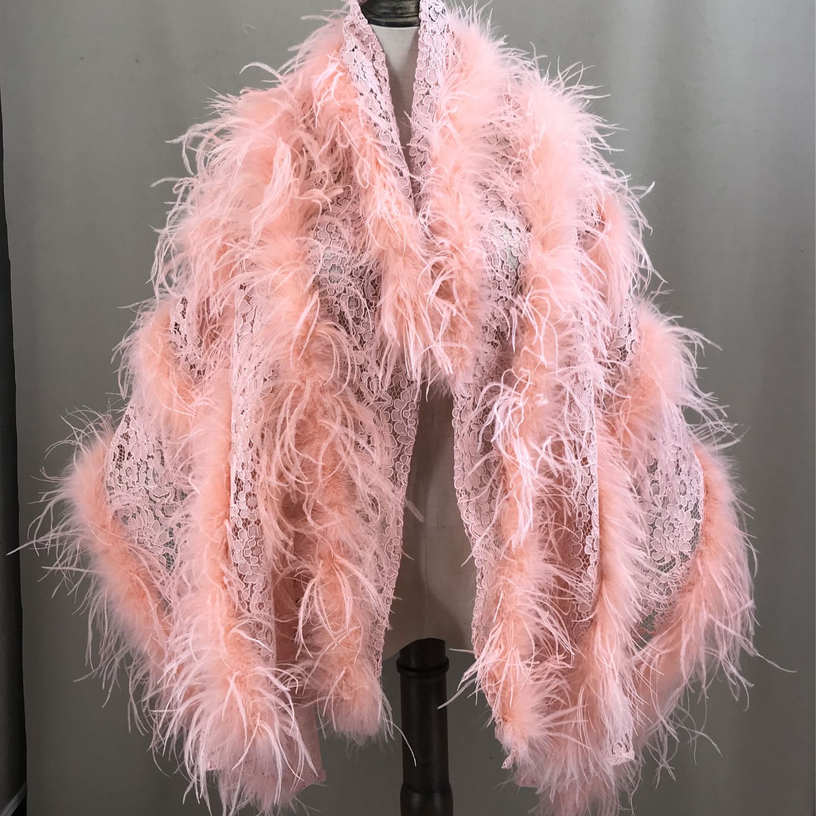 Real Ostrich Feather Lace Shaw - Stole Wedding Shawl recensie en prijs