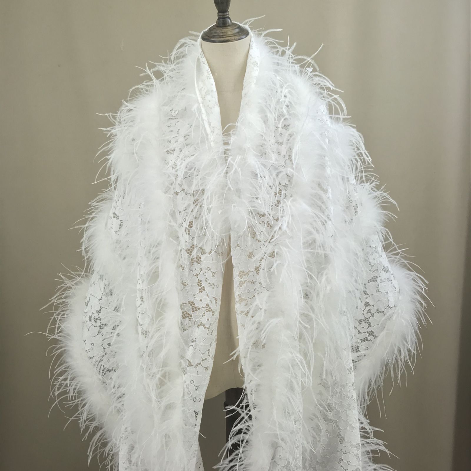 Real Ostrich Feather Lace Shaw - Stole Wedding Shawl recensie en prijs