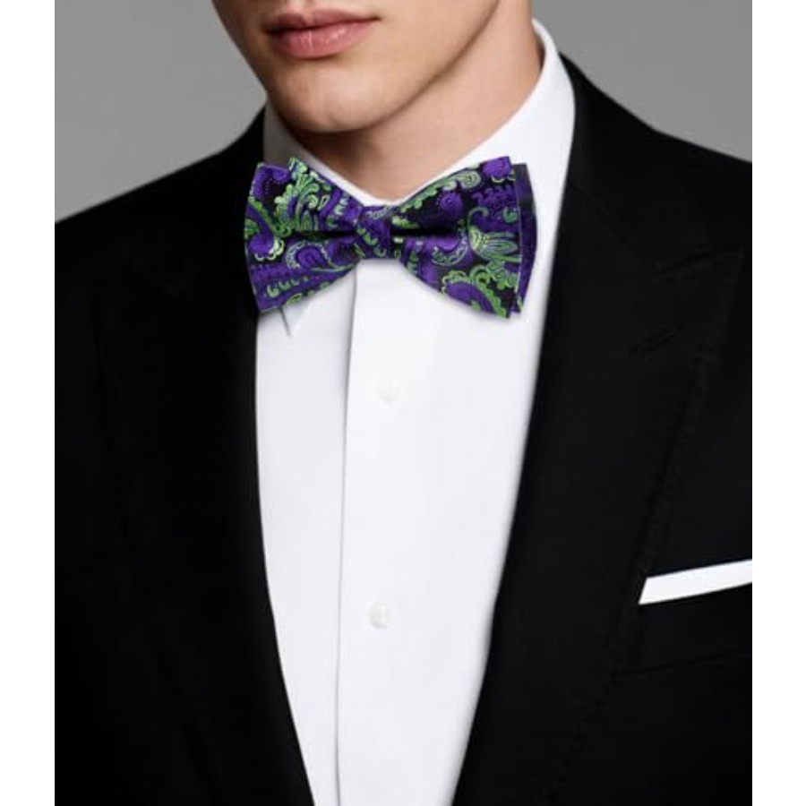 Mens Paisley Striped Bowtie Se - Pocket Square Set recensie en prijs