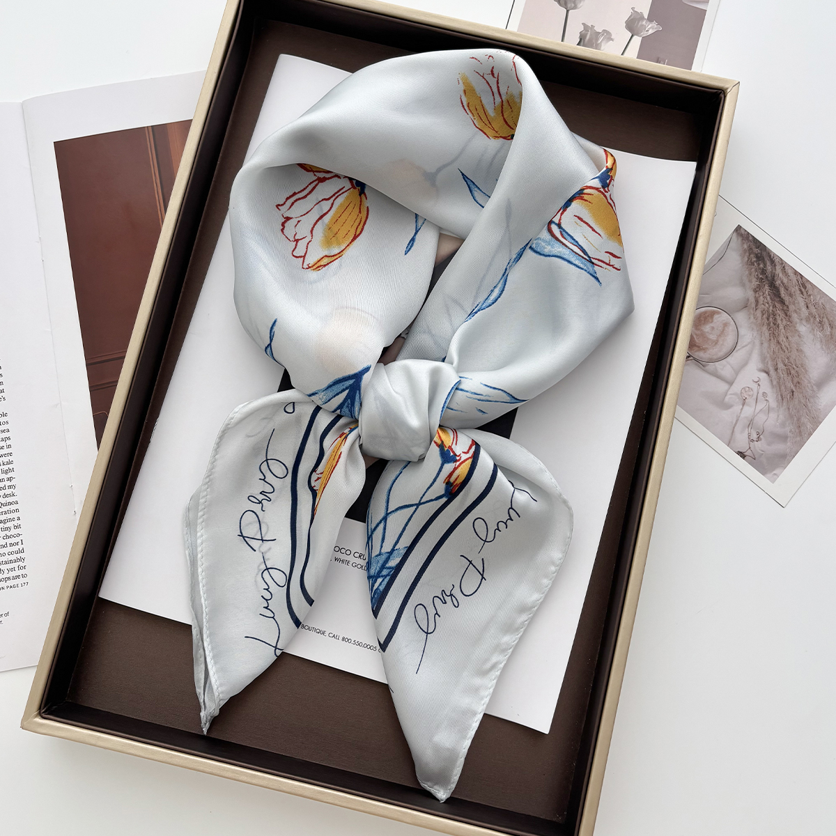 1pcs Summer Bright Color Oil P - Ascot Neck Scarf recensie en prijs