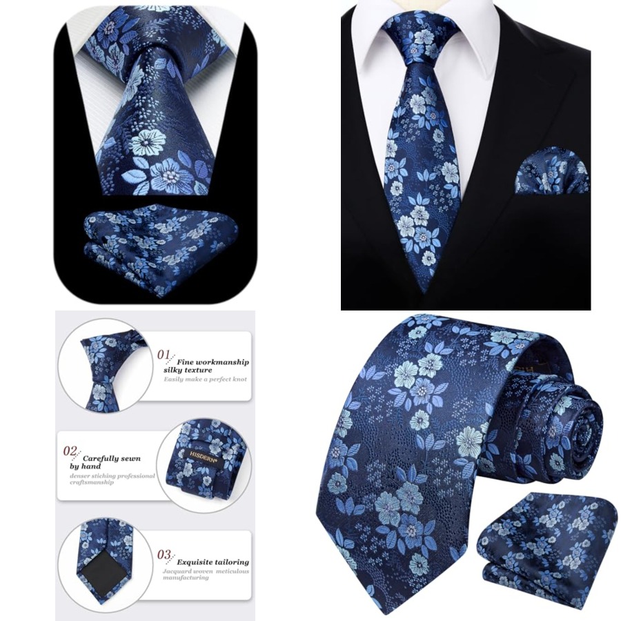 Extra Long Ties for Men Classi - Pocket Square Set recensie en prijs