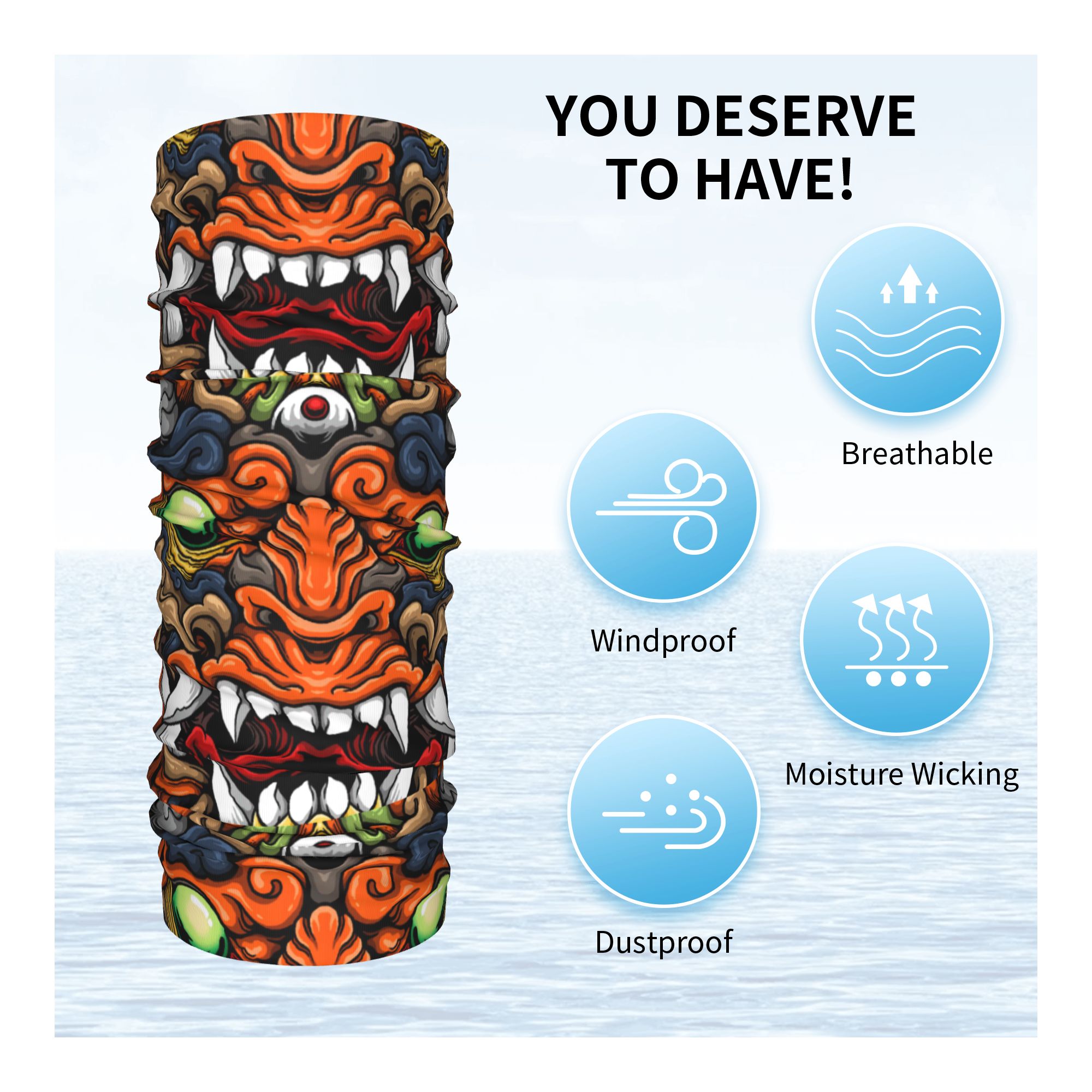 Custom Samurai Demon Oni Winte - Neck Warmer Tube recensie en prijs