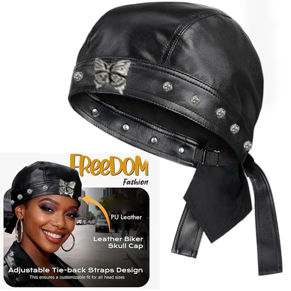 New PU Leather Black Biker Cap - Bandana Doo Rag recensie en prijs